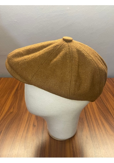 Hamze Peaky Blinders İngiliz Vintage Model Kışlık Kaşe Kasket Şapka Camel