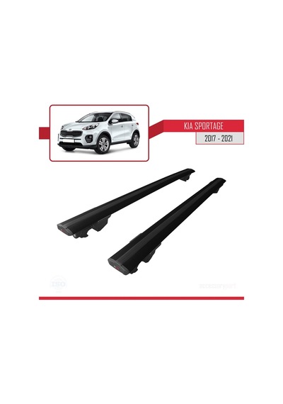 Kia Sportage Ql 2016-2021 Arası İle Uyumlu Hook Model Anahtar Kilitli Ara Atkı Tavan Barı Siyah