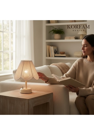 Rosalinda Modeli - Beyaz Çiçek Şeklinde Kablosuz Pilli Masa & Gece Lambası Çok Renkli