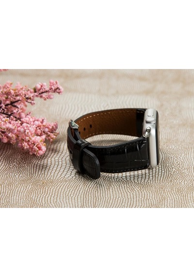 Bouletta Apple Uyumlu Watch Deri Kordon 42-44-45 MM Croco Siyah Bouletta Apple Uyumlu Watch Deri Kordon 42-44-45 MM Croco Siyah