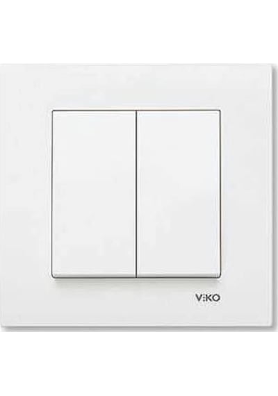 Viko Karre Beyaz İkili Anahtar Komütatör Çerçeveli - 90967002