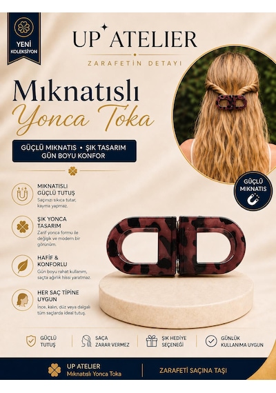 Mıknatıslı Kemik Toka 7cm Bordo