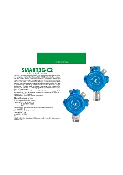 S2097vb Gc2 Sensitron Smart3g Gaz Dedektörü 4-20ma Çıkışlı Atex Iecex Sertifikalı
