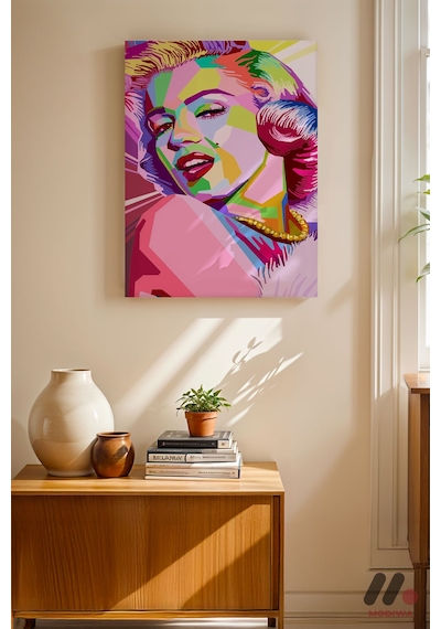 Pop Art Kadın Portresi, Çerçevesiz Yüksek Kalite Duvar Afişi - Modern Ev Dekorasyonu