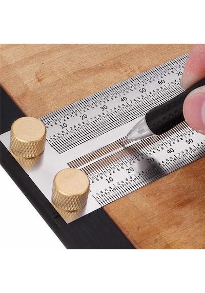 Rox Wood 0090 Hassas Işaretleme Şablon Paslanmaz T Cetvel 300 Mm