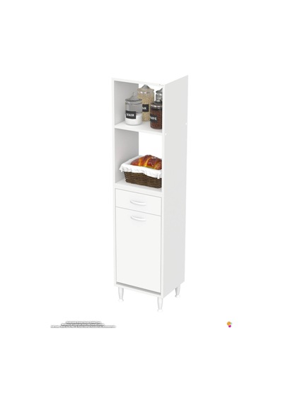 Vio 40 Cm Fırın Dolabı Sepetli Çekmeceli Mini Midi Mutfak Dolabı Beyaz