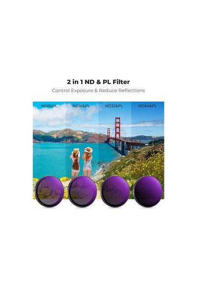 K&f Concept Nd Filtre Setleri, Push-in Filtre Nd8&pl+nd16&pl+nd32&pl+nd64&pl Filtre, Djı Osmo Action 5 Pro/action 4 İle Uyumlu, Polarize Nötr Yoğunluk