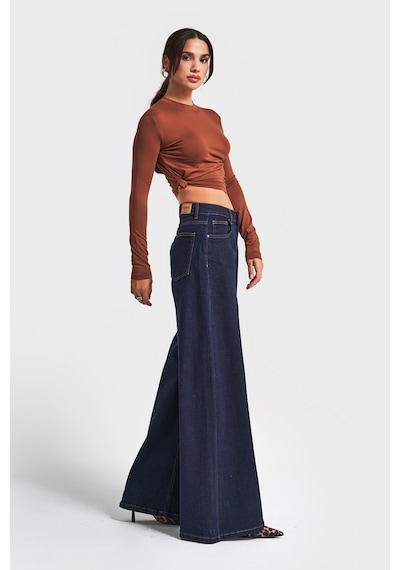 it's basic Kadın İndigo Renk 7w5-50 Süper Palazzo Fit Esnek Elastan Kumaş Denim Jean
