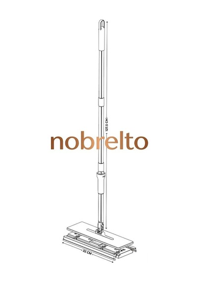 Nobrelto Click Mop 32 Cm Büyük Boy - Kendinden Sıkıştırmalı Pratik Yer Silme Mopu