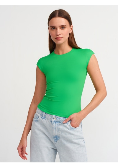 Dilvin Poliamid T-shirt Yeşil