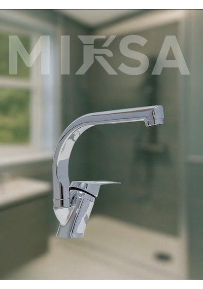 Balıksırtı Borulu Banyo Lavabo Bataryası, Musluğu, Çeşmesi Çift Su Girişli Krom