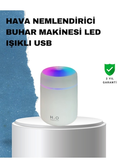 Abs Gövdeli 300ml Usb Nemlendirici Beyaz, Gri, Pembe Renk