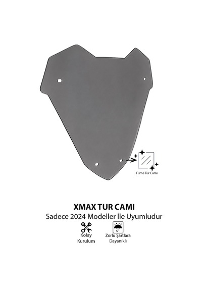 Yamaha Xmax Uyumlu Sport Tur Camı 2024 Füme