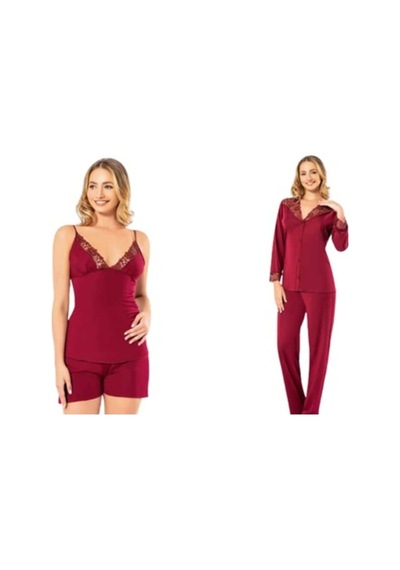 Carmella 350 Penye 6 Lı Kadın Gecelik Sabahlık Pijama Takım Ekru (551542511)
