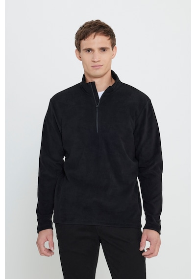 George Henry 2'li Paket Standart Fit Bato Yaka Soğuk Geçirmez Sweatshirt Polar Haki - Siyah