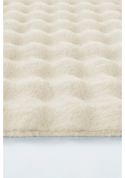 Raschel Carpet Balat Halı 3' Lü Kaymaz Taban Bubble Peluş Banyo Paspası Krem 50x50 Yuvarlak -50x50 Ve 50x70 Bej