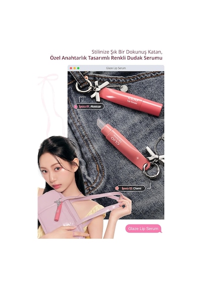 Dolgun Görünüm Kazandıran, Parlak, Besleyici, Renkli Dudak Serumu Glaze Lip Serum 01 Soft Fig Genel