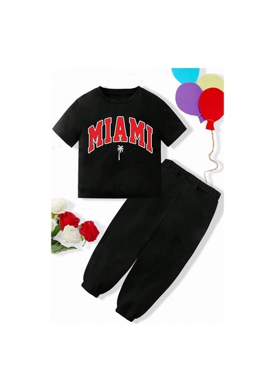 Uyguntarz Çocuk Miami Alt - Üst Eşofman Takımı Siyah