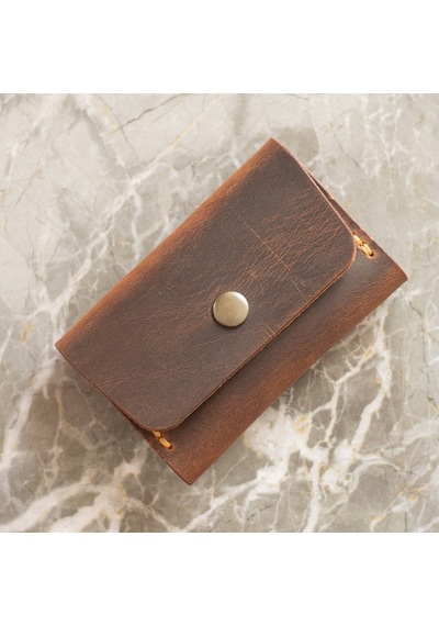 Kişiye Isme Özel Nerio Kapaklı Minimal Kartlık Camel Hi Leather