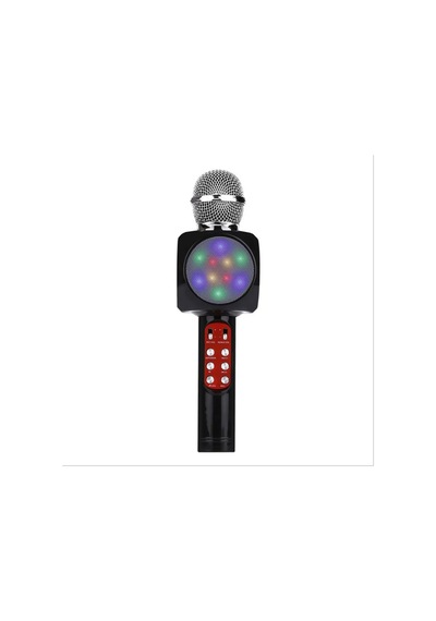 Karaoke Mikrofon , Bluetooth Özellikli Çocuk Mikrofonu Karaoke Işıklı Mikrofon 1816 Siyah Siyah
