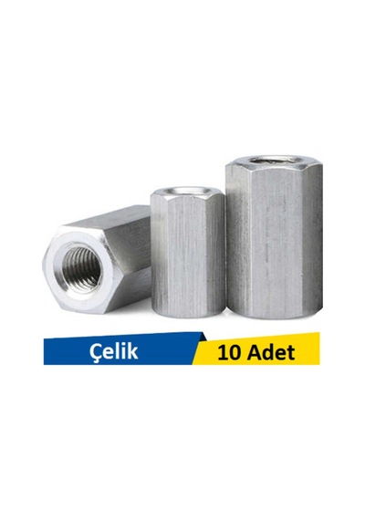 M10x40 Metrik Uzatma Somun Paket 10 Adet