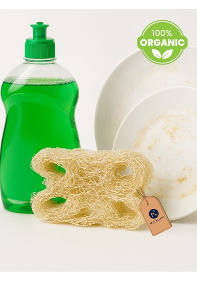 3 Lü Doğal Kabak Lifi Bulaşık Süngeri Bitkisel, Çevre Dostu, Plastik İçermez, Uzun Ömürlü