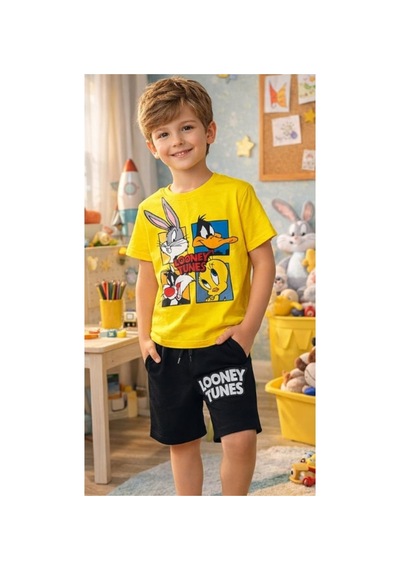 Kidsmadamiko Erkek Çocuk %95 Pamuklu Pamuk-elastan Takım - 1. Sari