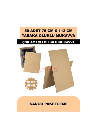 50 Adet 75cm X 112cm Baskısız Tabaka Oluklu Mukavva, Çocuk Etkinlik Kartonu, Maket Kartonu, Kargo Kartonu