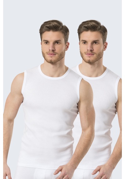 Türen Erkek Spor O Yaka Atlet 2\'li Paket 134/beyaz Beyaz