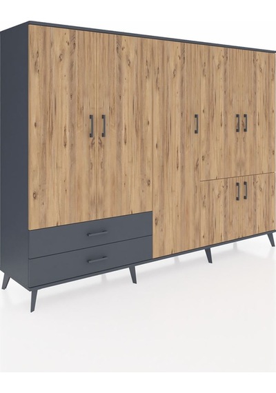 Hyperion Dolap 12 Raflı 2 Çekmeceli 7 Kapaklı 220x44x163 Antrasit-çam/antrasit Atlas Çam/antrasıt - Antrasıt Hyperion Dolap 12 Raflı 2 Çekmeceli 7 Kapaklı 220x44x163 Antrasit-çam/antrasit Atlas Çam/antrasıt - Antrasıt