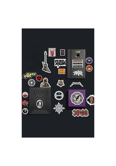 Rock Metal Sticker Paketi/bullet Journal Defter Çıkartma Ajanda Laptop Etiket 2 Abanoz
