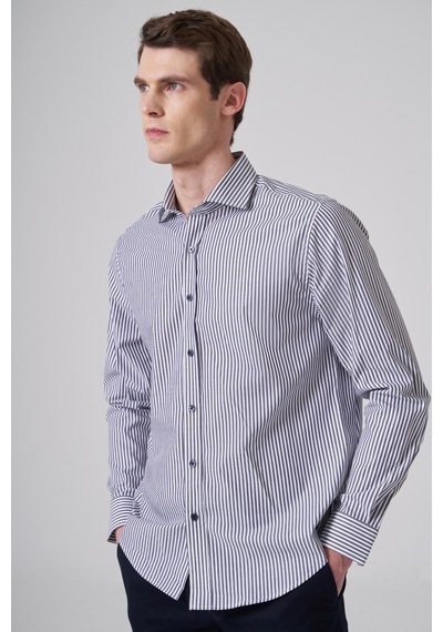 Morven Erkek Lacivert Pamuk Trend Dynamic Fit İtalyan Yaka Gömlek 26mc004041200 Lacivert