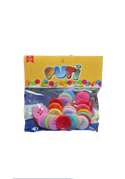 Putı Renklı Plastık Dugme 30gr 2cm Karısık Renk