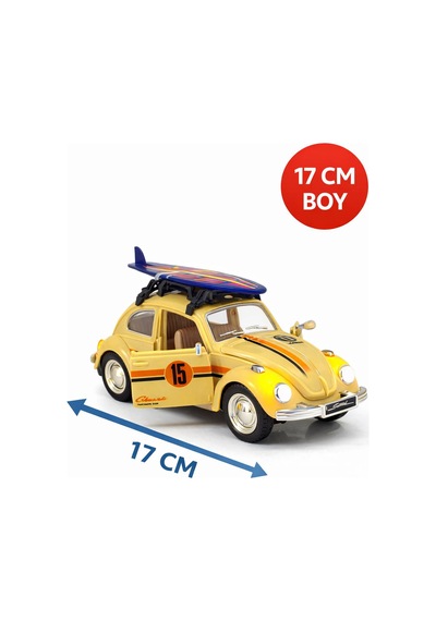 Çek Bırak Klasik Vosvos Oyuncak Araba 17 Cm Işıklı Sesli, Açılır Kapı, Tavan Bagajlı Çek Bırak Klasik Vosvos Oyuncak Araba 17 Cm Işıklı Sesli, Açılır Kapı, Tavan Bagajlı