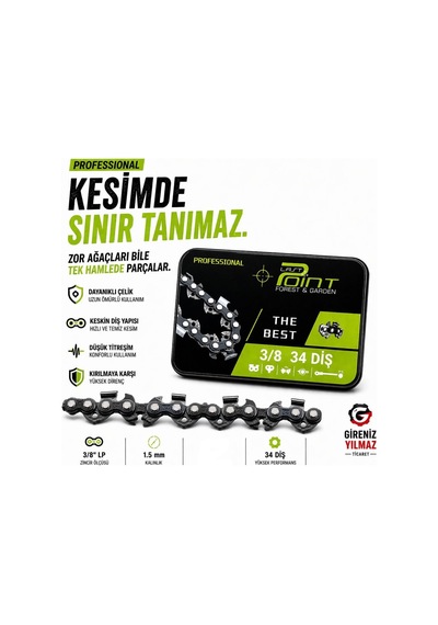 Algaride Lastpoint Motorlu Testere Zinciri 3/8 34 Diş Yedek Zincir Keskin Kutulu Dayanıkl