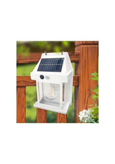 Solar Enerjili Led Bahçe Aydınlatması Su Geçirmez Lamba Bahçe Garaj Ev Aydınlatma Siyah 1 Ad Beyaz