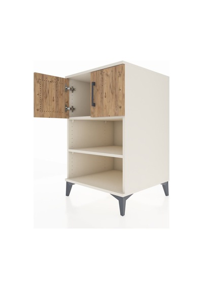 Kronos Komodin 2 Raflı 2 Kapaklı 60x59x96 Aytaşı-çam Aytaşı