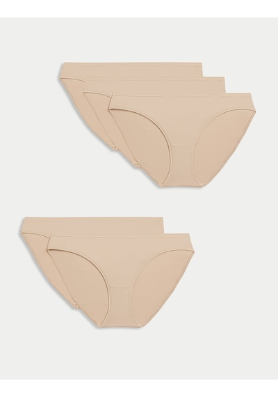 Marks & Spencer 5'li Dikişsiz Bikini Külot Seti T61004106 Bej