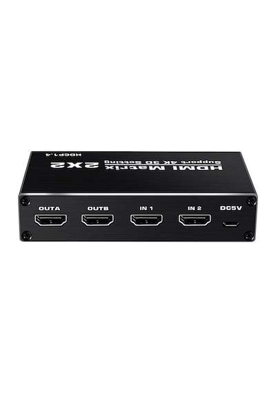 Gplus 4KMX222 2x2 Matrix Switch Splitter HDMI 2.0 4K 2160P HDR