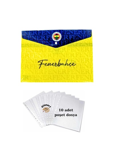 A4 Boy Çıt Çıt Ödev Dosyası +10' Lu Poşet Dosya Sarı