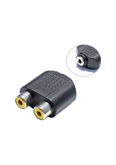 2pcs 3,5mm Dişi İla Çift 2 Rca Dişi Jack Y Splitter Ses Adaptör Dönüştürücü Aux