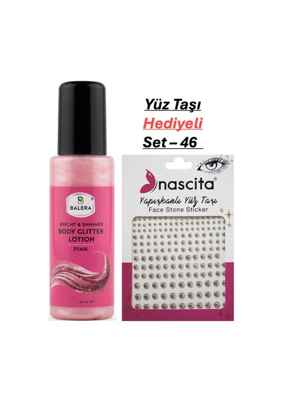Vücut Losyonu Pembe Simli 125 Ml & Yüz Taşı Hediyeli-46