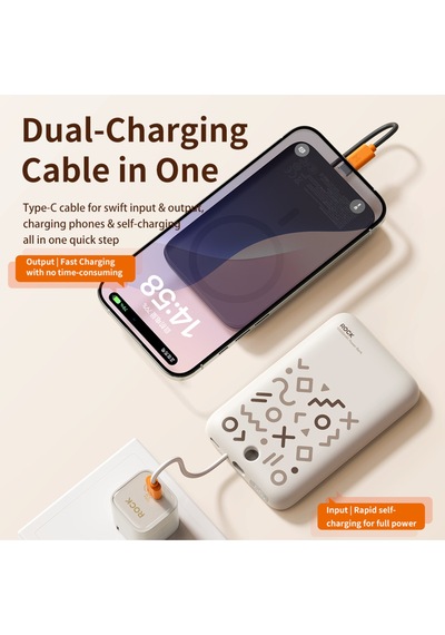 P28 10.000 Mah 20w Magsafe Kablosuz Powerbank Dijital Gösterge Siyah