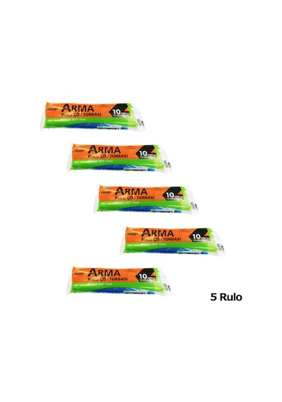 Arma Standart Büyük Boy 50 Litre Çöp Torbası Poşeti / 65 x 80 CM - Mavi - 10 Adetlik 5 Rulo