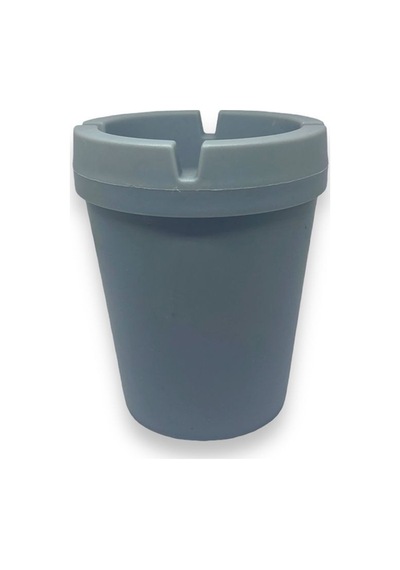 Sert Plastik Koku Hapseden, Kolay Temizlenebilir Kül Tablası/ Küllük- Gri Plastik Gri Yuvarlak