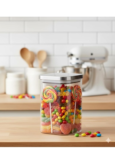 Balsa 1100ml Sızdırmaz Vakumlu Metal Kapaklı Borosilikat Cam Kavanoz Hava Geçirmez & Dayanıklı Gıda Saklama Kabı 10cm X 17cm Çok Renkli