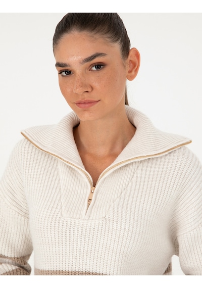 Pierre Cardin Kadın Ekru Kazak /triko 50298102-vr019 Ekru