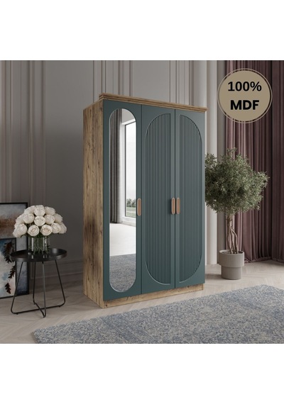 Soho 3 Kapak Mdf Gardırop Yeşil
