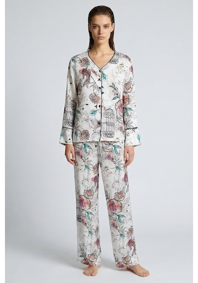 Maison Royale Desenli Uzun Viskon Pijama Takımı