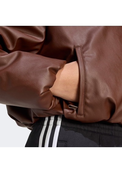 Adidas Pleather Bomber Kadın Kahverengi Ceket Jx3014